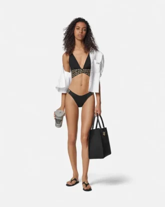 Żakardowy stanik bikini w kształcie trójkąta