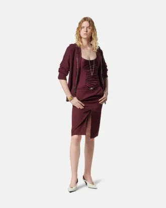 Bluza z kapturem z dzianiny kaszmirowo-wełnianej
