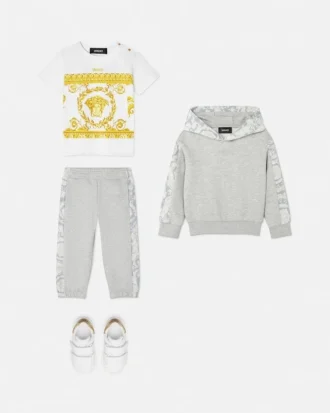 Bluza z kapturem z nadrukiem dla dzieci, wykonana z bawełnianego dżerseju