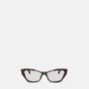 Charakterystyczne okulary w stylu „kocich oczu”