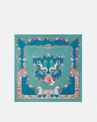 Duży jedwabny fular Coral Theatre 90 cm