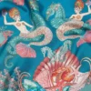 Duży jedwabny fular Coral Theatre 90 cm