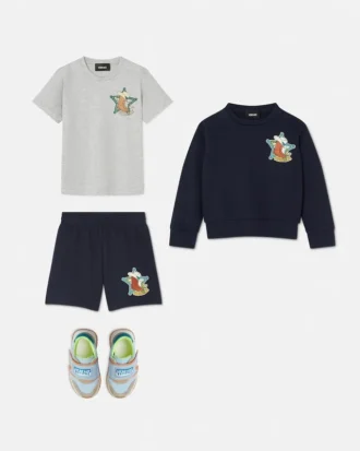 Dziecięca bluza z dzianiny bawełnianej z haftem