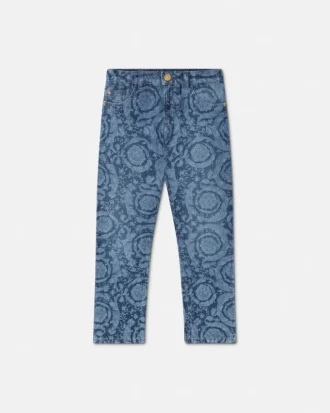 Dziecięce jeansy skinny z laserowym wzorem