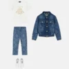 Dziecięce jeansy skinny z laserowym wzorem