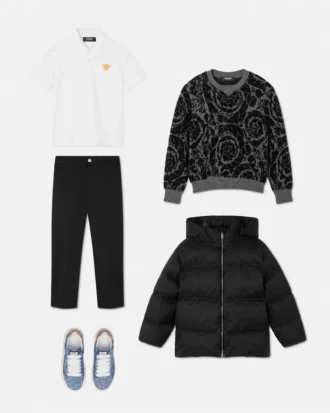 Dziecięcy sweter z dzianiny żakardowej z mieszanki bawełny