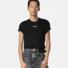 Haftowana koszulka slim fit z bawełnianego dżerseju
