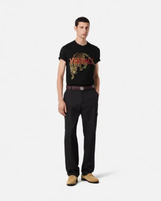 Haftowana koszulka Versace Leopard