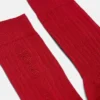 Haftowane skarpetki z prążkowanej bawełny