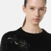 Haftowany sweter z dzianiny Barocco Leaf