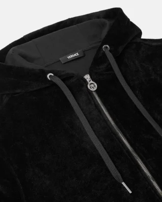Hoodie z kapturem i zamkiem błyskawicznym z haftem