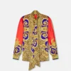 Jedwabna koszula Barocco Silk z barokowym wzorem geparda Lavallière
