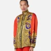 Jedwabna koszula Barocco Silk z barokowym wzorem geparda Lavallière