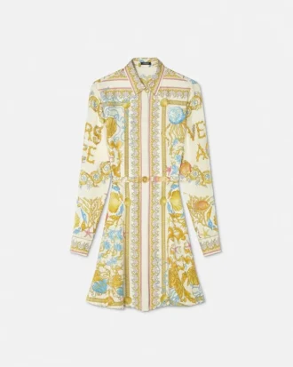 Jedwabna mini sukienka koszulowa Barocco Silk