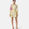 Jedwabna mini sukienka koszulowa Barocco Silk