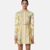 Jedwabna mini sukienka koszulowa Barocco Silk