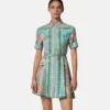 Jedwabna mini sukienka koszulowa Barocco Silk