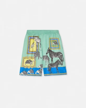Jedwabne szorty Versace Safari