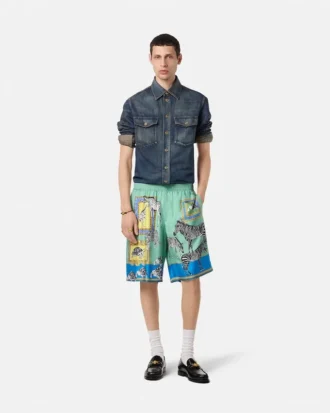 Jedwabne szorty Versace Safari