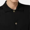 Jedwabno-bawełniany sweter polo z dzianiny