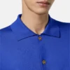Jedwabno-bawełniany sweter polo z dzianiny