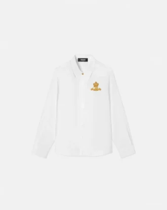Koszula dziecięca Oxford z logo Versace