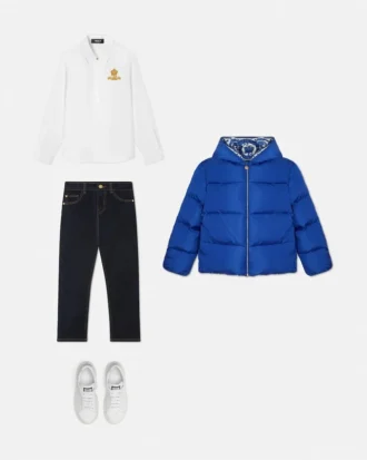 Koszula dziecięca Oxford z logo Versace