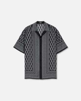 Koszula slim fit z nadrukiem z jedwabnej twillu