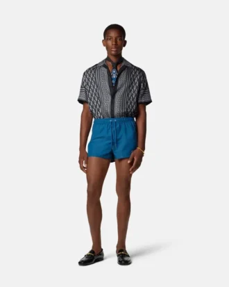 Koszula slim fit z nadrukiem z jedwabnej twillu