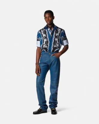 Koszula slim fit z nadrukiem z jedwabnej twillu