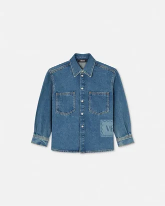 Koszulka dziecięca z denimu z logo Vintage z lat 90.