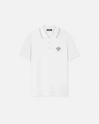 Koszulka polo z haftowanym logo Medusa