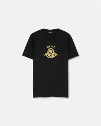 Koszulka slim fit z nadrukiem z bawełnianego dżerseju