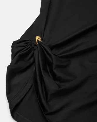 Koszulka z drapowanym dekoltem Safety Pin