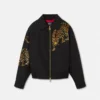 Kurtka bluzonowa Versace Leopard z melanżowej wełny