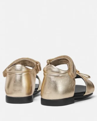 Metaliczne sandały Baby Gianni Ribbon