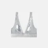 Metaliczny stanik bikini w trójkąt
