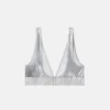 Metaliczny stanik bikini w trójkąt