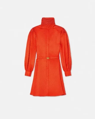 Mini sukienka z żakardowym wzorem V Allover Silk Lavallière