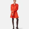 Mini sukienka z żakardowym wzorem V Allover Silk Lavallière