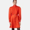Mini sukienka z żakardowym wzorem V Allover Silk Lavallière