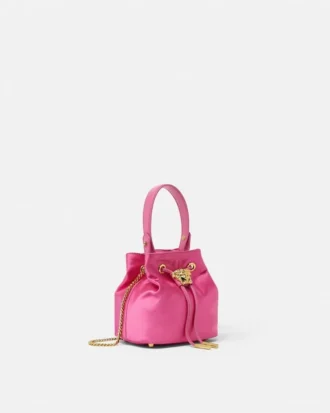Mini torebka typu bucket z satyny La Medusa