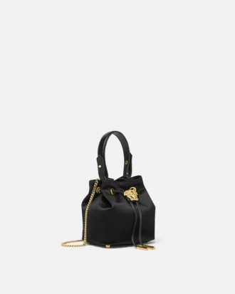 Mini torebka typu bucket z satyny La Medusa