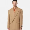 Mélange Wool Double-Breasted Blazer