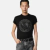Ozdobiona bawełniana koszulka slim fit