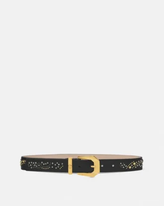 Pasek skórzany z ćwiekami Medusa Heritage 3 cm