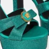 Sandały satynowe z ozdobą Gianni Ribbon 140 mm