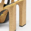 Sandały satynowe z ozdobą Gianni Ribbon 140 mm
