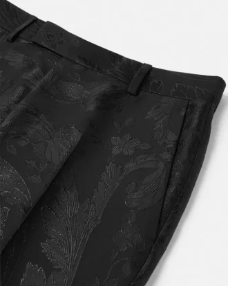 Slim formalne spodnie z wełny i wiskozy