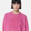 Sweter z dzianiny z domieszką kaszmiru z motywem Medusa